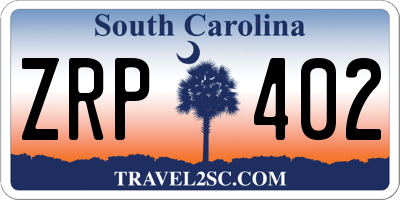 SC license plate ZRP402