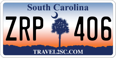 SC license plate ZRP406