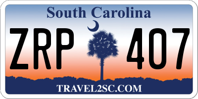 SC license plate ZRP407