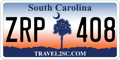 SC license plate ZRP408