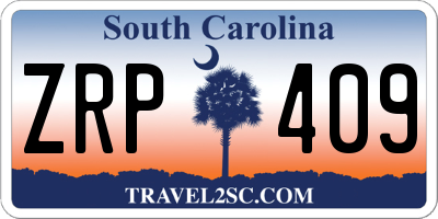 SC license plate ZRP409