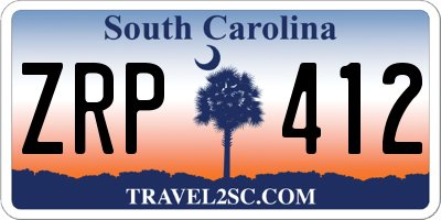 SC license plate ZRP412