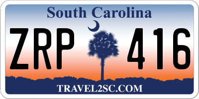 SC license plate ZRP416