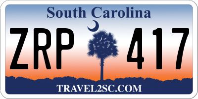 SC license plate ZRP417