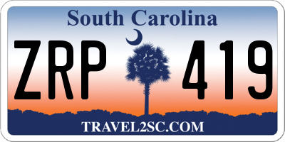 SC license plate ZRP419
