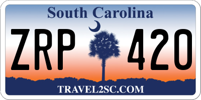 SC license plate ZRP420