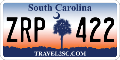 SC license plate ZRP422