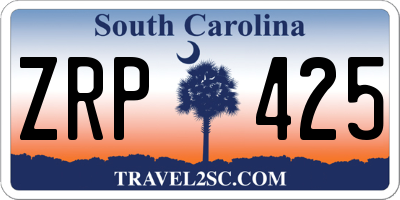 SC license plate ZRP425