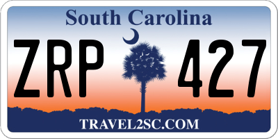 SC license plate ZRP427