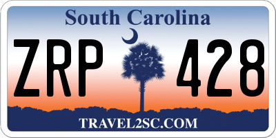 SC license plate ZRP428