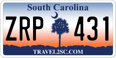 SC license plate ZRP431