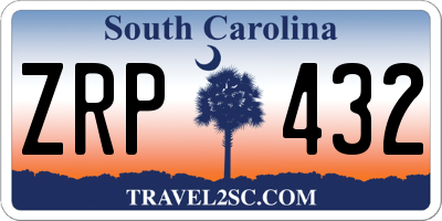 SC license plate ZRP432