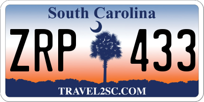 SC license plate ZRP433