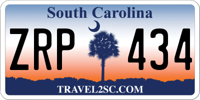 SC license plate ZRP434