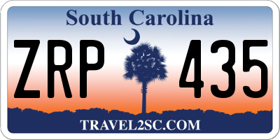SC license plate ZRP435