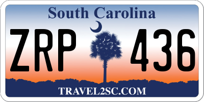 SC license plate ZRP436