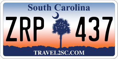 SC license plate ZRP437