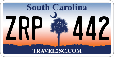 SC license plate ZRP442
