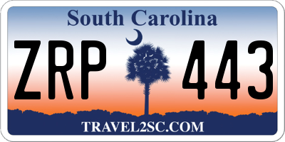 SC license plate ZRP443
