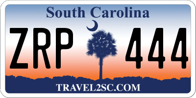 SC license plate ZRP444