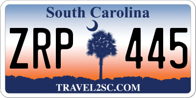 SC license plate ZRP445