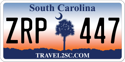 SC license plate ZRP447
