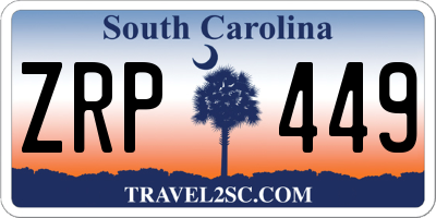SC license plate ZRP449