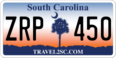 SC license plate ZRP450