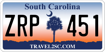 SC license plate ZRP451