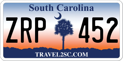 SC license plate ZRP452
