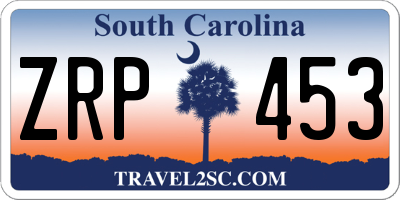 SC license plate ZRP453