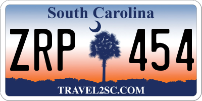 SC license plate ZRP454