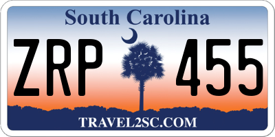 SC license plate ZRP455