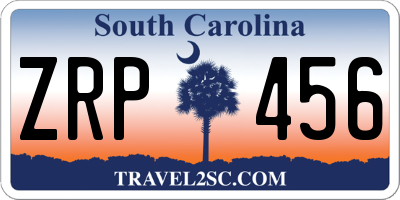 SC license plate ZRP456