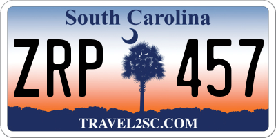 SC license plate ZRP457