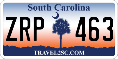 SC license plate ZRP463