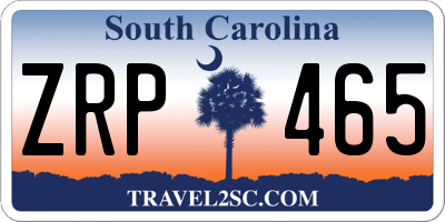 SC license plate ZRP465