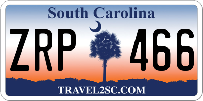 SC license plate ZRP466