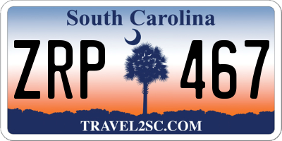 SC license plate ZRP467