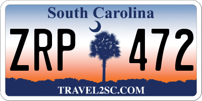 SC license plate ZRP472