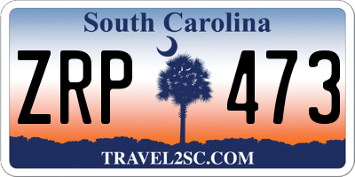 SC license plate ZRP473