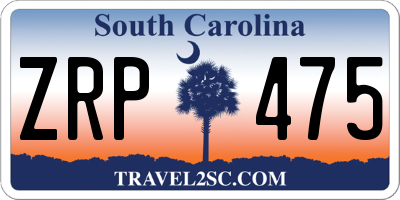 SC license plate ZRP475