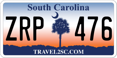 SC license plate ZRP476