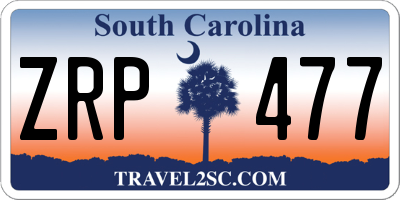 SC license plate ZRP477