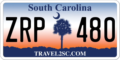 SC license plate ZRP480