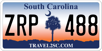 SC license plate ZRP488