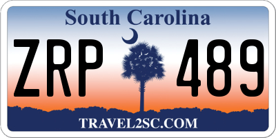 SC license plate ZRP489