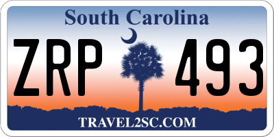 SC license plate ZRP493