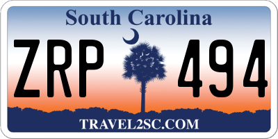 SC license plate ZRP494