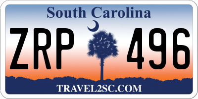 SC license plate ZRP496